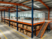 Étagère de mezzanine en acier HONGXIN robuste, multicouche, sans boulons, en acier laminé à froid, avec revêtement en poudre, réglable, protection contre la corrosion