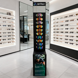 Présentoir personnalisé en acrylique pour lunettes optiques et solaires avec miroir et casiers - Product Image 6