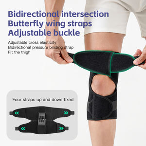 Respirant Genou <span class=keywords><strong>Booster</strong></span> Genou Soutien Double Ressorts Élastiques Triple Sangles <span class=keywords><strong>De</strong></span> <span class=keywords><strong>Manchon</strong></span> <span class=keywords><strong>De</strong></span> <span class=keywords><strong>Compression</strong></span> Renforcées pour Les Sports <span class=keywords><strong>De</strong></span> Basketball - Product Image 3