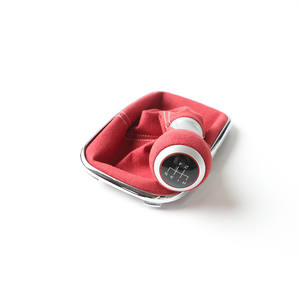 Pommeau de levier de vitesse de voiture en cuir suédé rouge, 5 ou 6 vitesses, ergonomique, compatible Volkswagen - Product Image 5