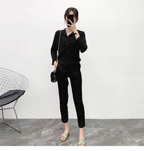 Solid Button Plissee Revers Langarm Cardigan Top Einfache Büro Pendler Arbeits kleidung Casual Damen hemd - Product Image 6