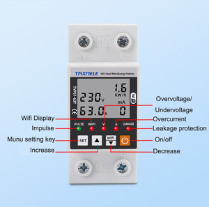 TUYA WiFi 63A Medidor inteligente <span class=keywords><strong>Protector</strong></span> de energía Disyuntor controlado Interruptor de relé de voltaje de fuga a tierra Artículos eléctricos para el hogar - Product Image 4