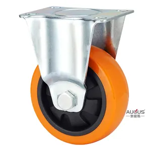 Supplier Trolley Wheel Castor Wheels 3 Inch Pu Medium Duty 02 Series-Orange PU Single Bearing 3 Inch/4 Inch/5 Inch