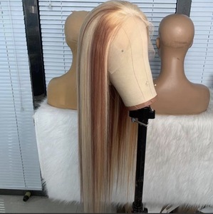 Wig rambut manusia asli HD <span class=keywords><strong>Ash</strong></span> Blonde Highlight dengan Lace Baby Hair, kepadatan 150%, rambut lurus alami Brazil, panjang 40 inci - Product Image 4