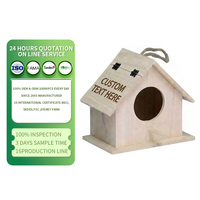 Nichoir à oiseaux gravé sur mesure, nichoir en bois naturel, nid décoratif d'extérieur, mangeoire à oiseaux de jardin, abri pour animaux
