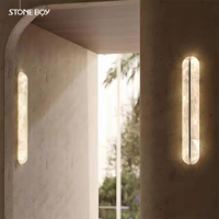 Nouvelle applique murale en laiton massif de style chinois avec abat-jour en pierre nuageuse pour salon, escalier, couloir, salle à manger, éclairage de chevet