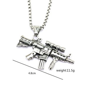Yunnique-collar con colgante de pistola de acero inoxidable para hombres y mujeres, regalo, joyería, accesorio de moda - Product Image 5