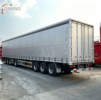 Semi-remorque à rideaux latéraux 3 essieux Q355 avec poutre principale, remorque à rideaux étanche
