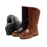 Bottes hautes à lacets pour femmes, brillantes, pour l'hiver, avec semelle en caoutchouc, augmentant la taille