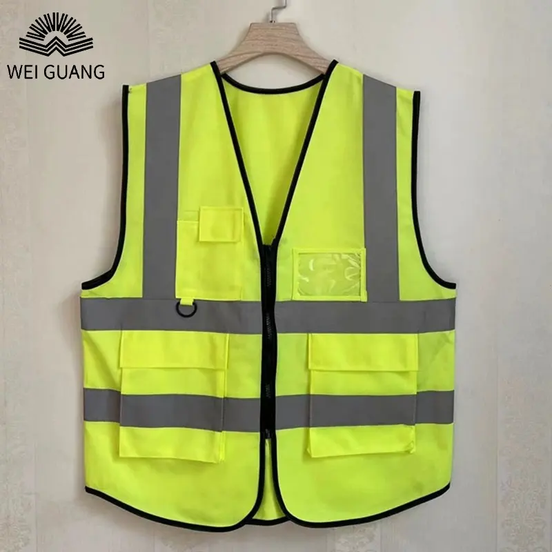 Hot Sale Security Meerdere Maten Hoge Zichtbaarheid Reflecterende Industriële Jas Luchthaven Motorfiets Verkeer Reflector Vest