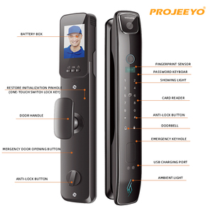 Cerradura Inteligente para Hotel con Huella Dactilar, RFID, Aluminio, Impermeable, Digital, con Llave, Aplicación Tuya, Red, Reconocimiento Facial MJ-5S Tuya Smart L - Product Image 4