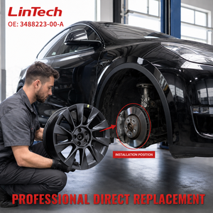 Jante en alliage d'aluminium <span class=keywords><strong>LinTech</strong></span> 20 pouces 9.5J ET45 5x114.3, noire, légère, remplacement OEM pour Tesla Model Y, référence OE 3488223-00-A - Product Image 6