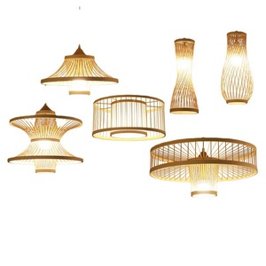 Lámpara Colgante de Bambú Tejido Estilo Chino Yumesho, Diseño Rústico y Simple para Sala de Estar, Comedor, Dormitorio, Salón de Té - Product Image 5