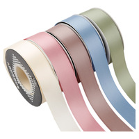 Ruban en satin double face Nais 2,5 cm, polyester à double face pour emballage cadeau, gâteaux, bouquets et fleurs