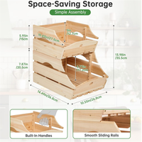 Panier de rangement empilable en bois pour fruits, légumes et pommes de terre – Idéal pour le comptoir de cuisine (vente en gros)