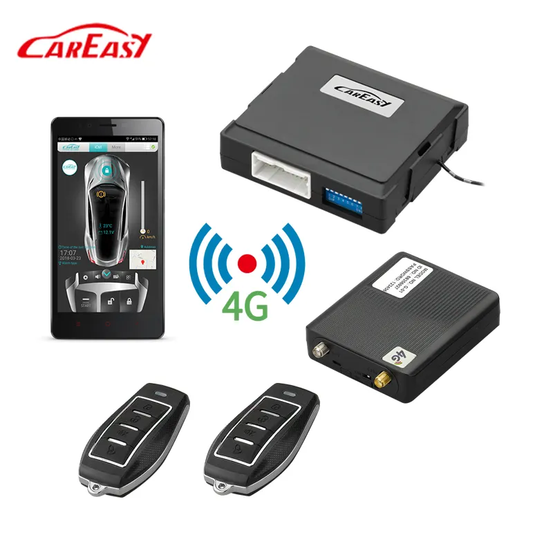 CarEasy two way 4G GPS/GSM car alarm system working with remote control and smartphone APP