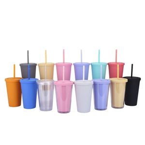 24Oz Clear Double Wall <b>Plastic</b> Acrylic Tumblers Snow Globe <b>Cups</b> With Screw Flat Straw Lids - Product Image 3