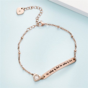 Wholesale Hot Selling Classical Stainless Steel Heart Plated CZ Diamond <b>Bracelet</b> - Product Image 3