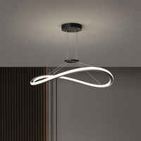 Lustres ronds nordiques modernes en aluminium avec ligne de Led Lampe de plafond de maison de luxe Luminaires suspendus pour îlot de cuisine