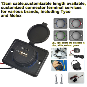 Chargeur de voiture au prix d'usine 48W 12V/24V, chargeur rapide USB double USB 3.0 avec port Type C, prise de charge - Product Image 5