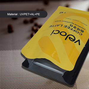 Sacs UVPET/AL/PE à fermeture éclair, matériaux à fond plat, pour emballage de café, livraison rapide, unités - Product Image 4