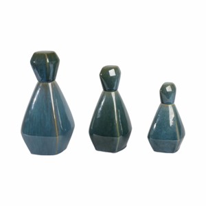 Set di vasi geometrici in ceramica, decorazione moderna per la casa, per soggiorno, mensola, camera da letto, design testurizzato - Product Image 2
