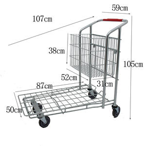 नया डिजाइन लॉजिस्टिक वेयरहाउस डेक ट्रॉली कार्गो गोदाम ट्रक कैरी प्लेटफॉर्म ट्रॉली - Product Image 2