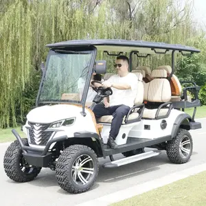 Hot Selling 4+2 Seater Electric Powerful Off Road Street Legal Golf Cart With Lithium Battery