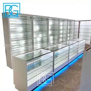 Butik mağaza mobilya duman mağaza vitrini cam görüntüler duman dükkanları tütün mağaza sergileme mobilyası ile Led ışık