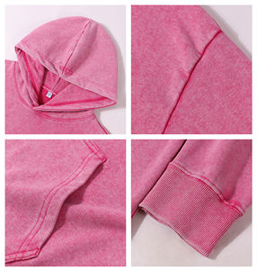 Sweat à capuche épais unisexe pour homme, 100% coton, délavé, effet vieilli, style vintage, coupe oversize, de marque - Product Image 2