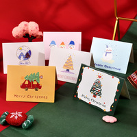 Cartes de vœux de Noël colorées en forme de dessins animés, en vrac, pliées, avec message joyeux Noël, pour la décoration de fêtes et de cadeaux