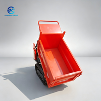Mini-dumper sur chenilles de 0,8 tonne avec benne basculante hydraulique pour le transport en montagne, dans les vergers et sur les fermes