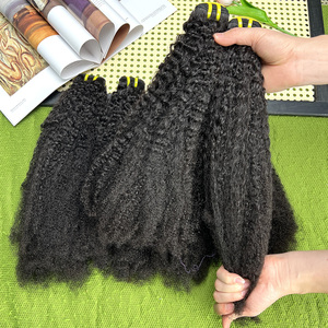 Ciocche di <span class=keywords><strong>Capelli</strong></span> Umani <span class=keywords><strong>Afro</strong></span> Kinky 12A, Doppia Trama 4C, Estensioni di <span class=keywords><strong>Capelli</strong></span> Umani Grezzi all'Ingrosso - Product Image 3
