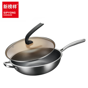 Honeycomb Stainless Steel Wok 32cm Non-Stick Induction Compatible - Product Image 4