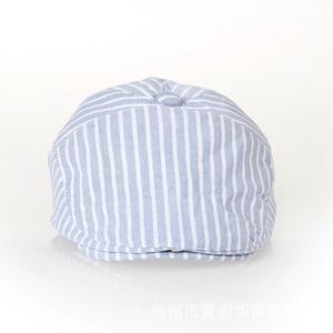 Chapeau béret pour enfants rayé d'hiver 100% coton motif rayé enfant tout-petit petit garçon bébé casquette casquette de newsboy - Product Image 2