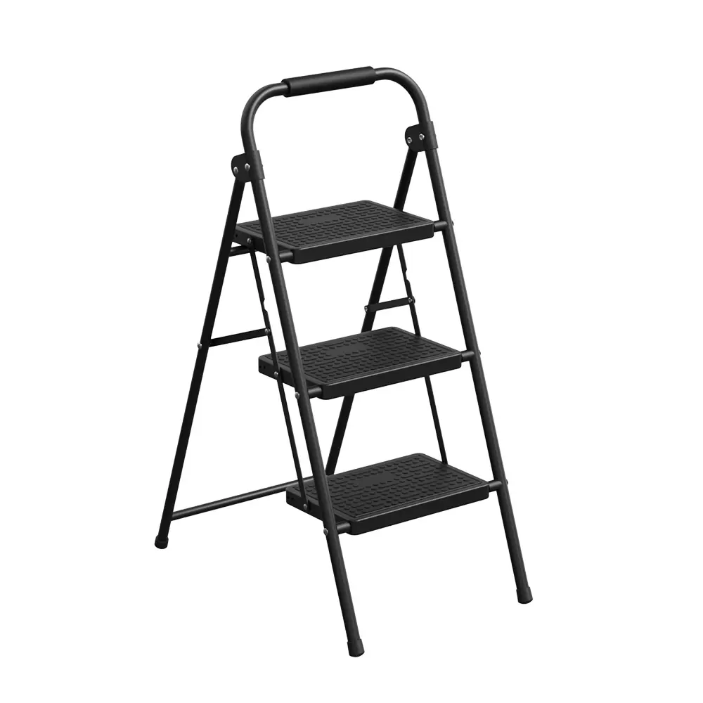 Ronde Buis Stalen Kruk Ladder Glijdende Bibliotheek Ladder Kit Huishoudelijke Kleine Opstap Ladder Met Schuim Handvat