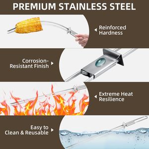 Brochettes de barbecue plates réutilisables en acier inoxydable, accessoires de cuisson pour barbecue, vente en gros à prix abordable - Product Image 4