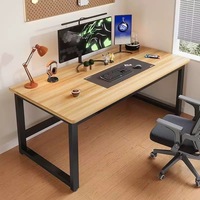 Bureau d'ordinateur moderne et simple 2026 pour la maison et le bureau, table d'écriture pour ordinateur portable en MDF avec cadre métallique robuste, plusieurs tailles et couleurs, vente en gros OEM