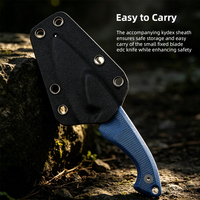 Couteau tactique de survie personnalisé, lame fixe de haute qualité, manche en micarta bleu, couteau de défense personnel, couteau de chasse