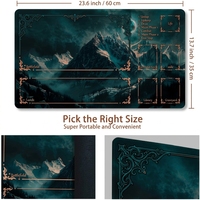 Tapis de jeu TCG personnalisé imprimé 24x14 pouces en caoutchouc résistant à l'eau, sublimation couleur intégrale, tapis de jeu de cartes en stock