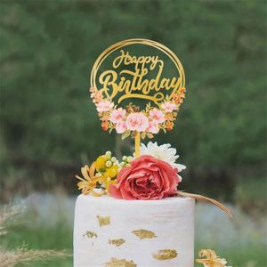 Décoration de gâteau romantique en acrylique écologique, 6 couleurs, fleurs et papillons, pour anniversaire et mariage - Product Image 5