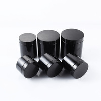 Nouvelle Tendance : Pots Cosmétiques Ronds en Plastique PET Noir avec Bouchon à Vis, Logo Personnalisé, 80ml-250ml, Impression Sérigraphique