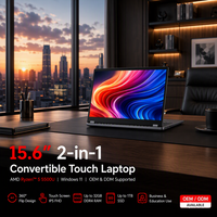 Nouvel ordinateur portable tactile pliable à 360° de 15,6 pouces, processeur AMD Ryzen 5, Windows 11, ordinateur portable professionnel et éducatif, tablette 2 en 1
