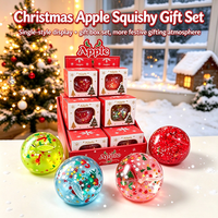 Jouet anti-stress en maltose souple en forme de pomme de Noël, jouet compressible à récupération lente et malléable, cadeau de fête de Noël pour enfants et adultes