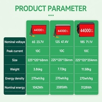 Batterie Lipo pour Drone 22.2V 6S 40000mAh 44000mAh Haute Capacité, Pack d'Alimentation pour UAV Agricole, Longue Autonomie, Vente en Gros, Personnalisable
