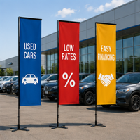 Drapeaux à plumes personnalisés imprimés pour les salons professionnels, bannière publicitaire portable d'extérieur avec kit de piquet de sol en aluminium
