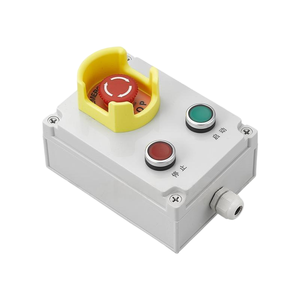 Boîtier de bouton-poussoir d'arrêt d'urgence étanche IP65 à 3 voies avec couvercle de protection et boutons à réinitialisation automatique rouge/vert, boîte à boutons - Product Image 6