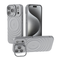 Nouvelle Arrivée Coque de Téléphone Magnétique en TPU Effet Ondulation d'Eau avec Béquille Invisible pour Appareil Photo, Protection Complète de l'Objectif, Antichoc et Anti-Chute, Finition Mate