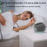Nouvelle mini enceinte portable LED RVB colorée à piles avec horloge musicale et veilleuse, idéale pour la maison et l'extérieur