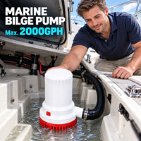 Pompe de cale marine submersible 1500GPH 2000GPH 12V 24V DC électrique pour drainage des eaux usées de bateaux et yachts